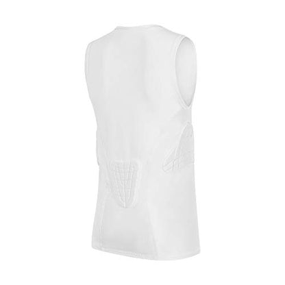 Youth Padded Compression Shirt Vest Rib Chest Protector Football Baseball - color: Padded Vest White, size: Medium