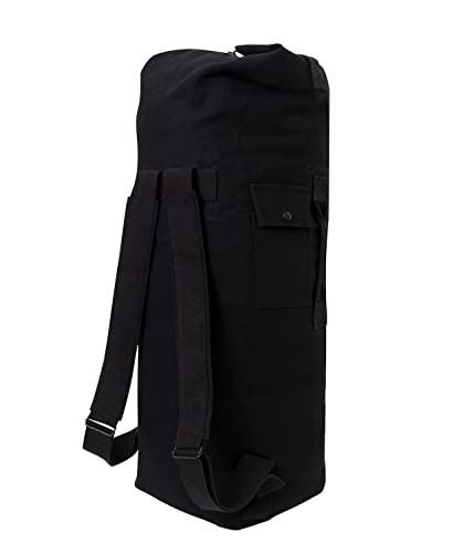 GI Style Double Strap Duffle Bag - color: Black