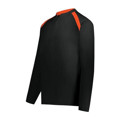 Holloway boys Holloway Boy's Clubhouse Pullover Cage Jacket - color: Black/Orange, size: Small