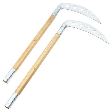 12 inch Wooden Warrior Kama, Set of 2, Natural Wood