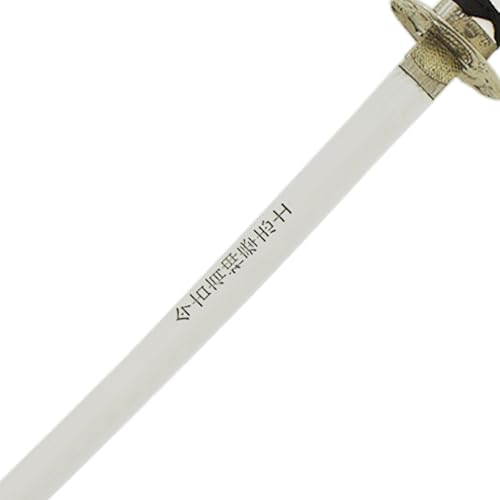 MASTER USA - Hand Carved Katana Sword with Samurai Bushido Code on Scabbard, 1045 Steel, 41.5 Inches Overall, Includes Display Stand - color: Sword of Spirit