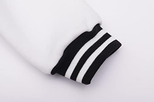 Kids Varsity Jacket Girls Boys Baseball Jacket Bomber Coat School Uniform with Pocket - color: Black, size: 14 Years