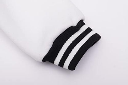 Kids Varsity Jacket Girls Boys Baseball Jacket Bomber Coat School Uniform with Pocket - color: Black, size: 14 Years