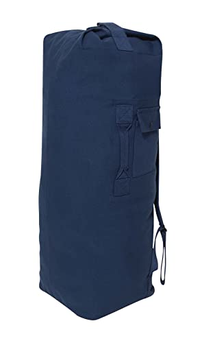 GI Style Double Strap Duffle Bag - color: Navy Blue