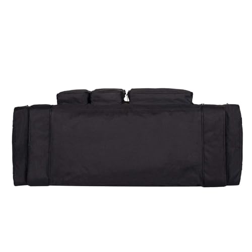 Heavy Duty Range Duffel Quality Tactical Gear Travel Sports Equipment Gym Bag Lockable Zippers with US Flag Patch (33" Black) - size: 33" Black