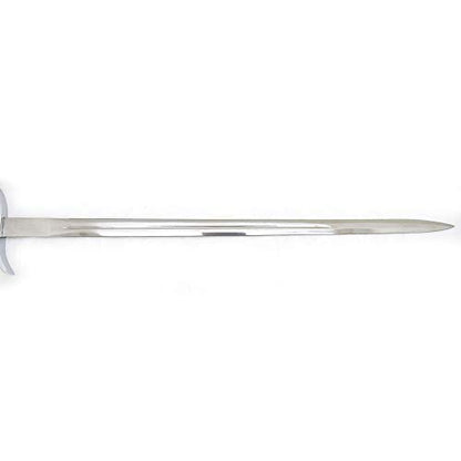 Medieval Warrior Knights Templar Long Sword with Sheath Steel Guard, Leather Wrapped Handle - color: Silver Knight