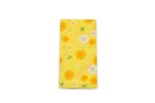 Japanese Gauze Tenugui Towel – 100% Cotton Made in Japan – Quick Dry, Soft & Lightweight Kitchen Tea Towel, Face & Hand Towel for Travel, Gym and Daily Use (1, Dandelion Pattern Yellow, Medium) - color: Dandelion Pattern Yellow