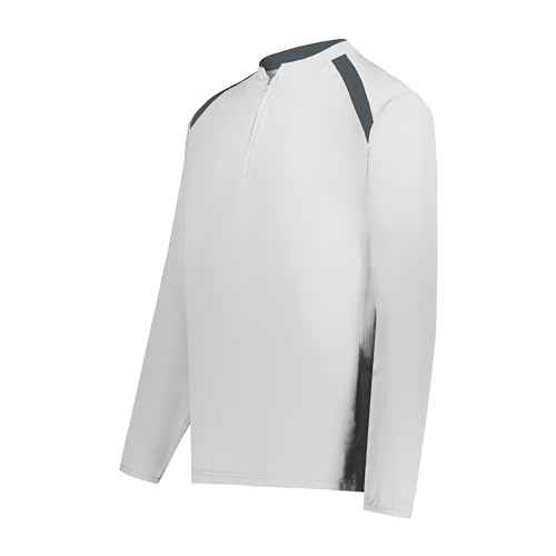 Holloway boys Holloway Boy's Clubhouse Pullover Cage Jacket - color: White/Graphite, size: Medium