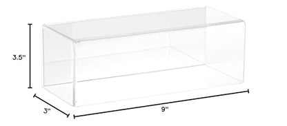 Plymor Clear Acrylic Display Case with No Base (Mirror Back), 9" W x 3.5" D x 3" H - color: No Base (Mirrored)