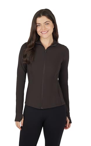 Interlink Ribbed Princess Seam Performance Jacket - color: Chocolate Torte Ribbed, size: Large