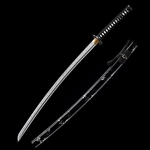 Traditional Heat/Clay Tempered Hand Forged Katana Sword | Real 1060/1095 T10 High Carbon Steel Sharp Full Tang Katanas | Practical Authentic Japanese Samurai Swords - color: Muramasa