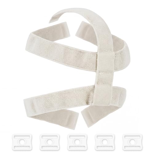 5 Point Goalie Mask Strap Harness, Hockey Helmet Repair Kit - color: White