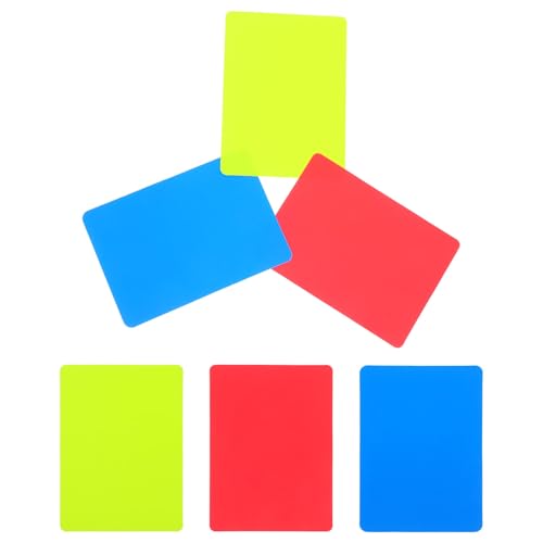Toddmomy Referee Cards 6 pcs Red Yellow Blue PVC Set