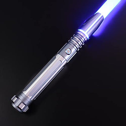 Dueling Light Saber, Motion Control Light Sabers for Adults,Smooth Swing Light Saber with 16 Sound Fonts,RGB 12 Colors Changeable, Metal Hilt for Halloween Cosplay Party,Birthday Xmas Gift, Grey,S9 - color: Gray