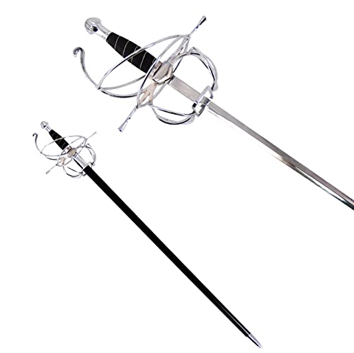 Medieval Warrior Fencing Rapier-Spiral Swept-Hilt-Sword Comes with Scabbard - style: 5918SL