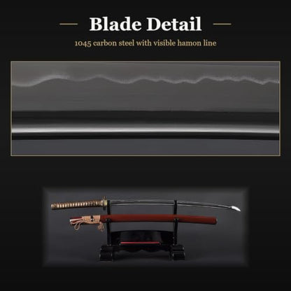 1045 Katana, Hand Forged Full Tang Japanese Sword | Classic Tsuba Series - color: Coin