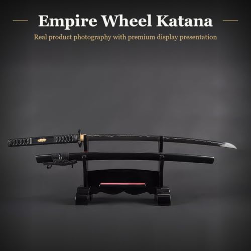Katana Samurai Sword, 1045 Carbon Steel, Hand Forged, Full Tang - color: Empire Wheel