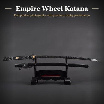Katana Samurai Sword, 1045 Carbon Steel, Hand Forged, Full Tang - color: Empire Wheel