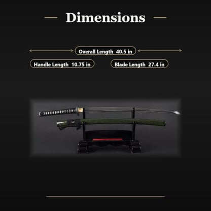 1045 Katana, Hand Forged Full Tang Japanese Sword | Classic Tsuba Series - color: Gold Crane 717H