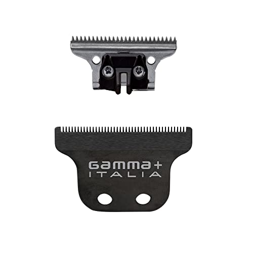 GAMMA+ Hair Trimmer Fixed Moving Blade Replacement Professional Grade - style: Fixed Classic Black Diamond with Stainless Steel Deep Tooth Moving Trimmer Blade Set