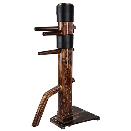 Dark Wood Wing Chun Wood Target Base Training Dummy IP Man Martial Arts Traditional