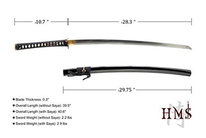 Hand Forged 1045 Carbon Steel Cherry Blossom Katana Full Tang Sword