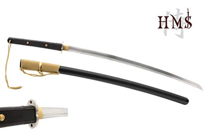 28.3" Manganese Spring Steel Katana Sword, Heat-Tempered Display