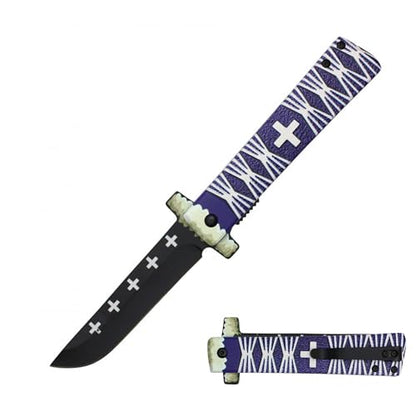 LALAPORT Anime Inspired Pocket Knife Collection | Katana Style Folding Knives | Cosplay, Display, EDC (Kikoku) - color: Kikoku