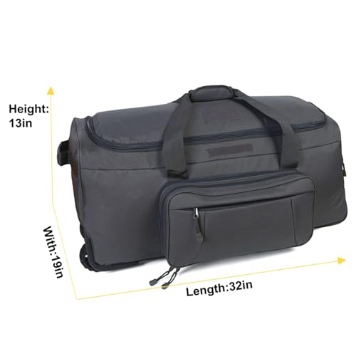 120L Travel Duffle Bag With Wheels Expandable Rolling Travel Bag for Men - color: Grey