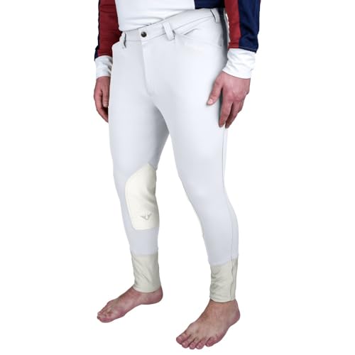 TuffRider Men's Claudio Knee Patch Breeches - color: White, size: 30