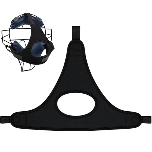 Unittype 1 Pcs Adjustable Traditional Catcher's/Umpire Facemask Harness, Aldult Catcher Mask Harness Replacement, Neoprene Head Strap for Baseball Softball Catchers Strap Umpire Masks - color: Black