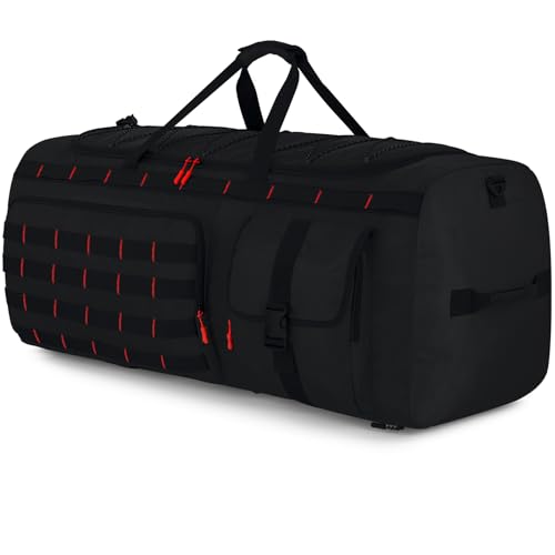 Gonex 130L Extra Large Duffel Bag, Convertible Travel Duffle - color: Black with Red Accents, size: 130L