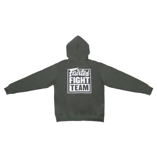 Fairtex FHS32 Lightweight Zipper Hoodie, Full-Zip Athletic Gym Sport Jacket - color: Olive, size: Medium