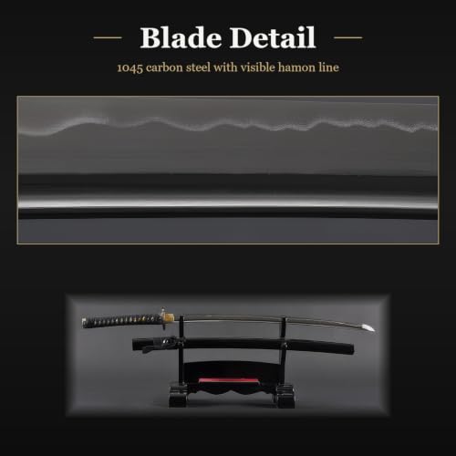 1045 Katana, Hand Forged Full Tang Japanese Sword | Classic Tsuba Series - color: Cherry Blossom