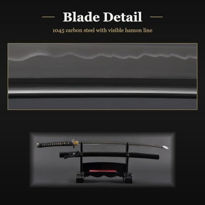 1045 Katana, Hand Forged Full Tang Japanese Sword | Classic Tsuba Series - color: Cherry Blossom