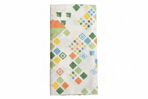 Japanese Gauze Tenugui Towel – 100% Cotton Made in Japan – Quick Dry, Soft & Lightweight Kitchen Tea Towel, Face & Hand Towel for Travel, Gym and Daily Use (1, Chidori Fuji Pattern Green, Medium) - color: Chidori Fuji Pattern Green