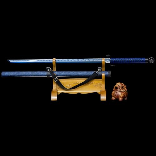 Japanese Samurai Sword, Iaido Katana Carbon Steel Blade Real Sword for Display Decoration and Gift - color: Flaming Dragon Battle Blade