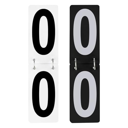 TOPTIE 2 Sets Score Keeper 0-9 Double Sides Flip Scoreboard Numbers - color: Black / White, size: 4 x 7 Inch