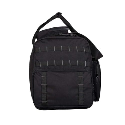 Heavy Duty Range Duffel Quality Tactical Gear Travel Sports Equipment Gym Bag Lockable Zippers with US Flag Patch (33" Black) - size: 33" Black
