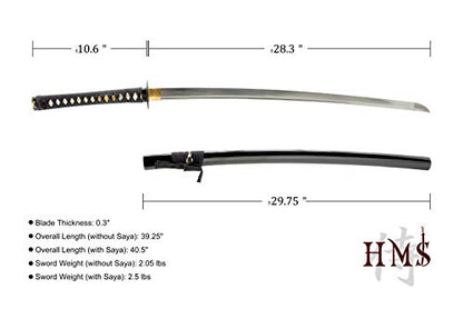 Hand Forged 1060 Carbon Steel Mokko Lobed Katana Full Tang Sword