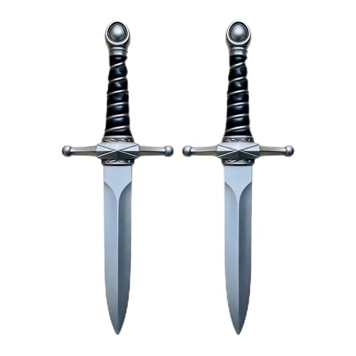 Fake Knife Foam Sword, 15" Realistic Fake Dagger Knife Prop,Medieval Knight Weapons for LARP Costume Halloween - color: Gun