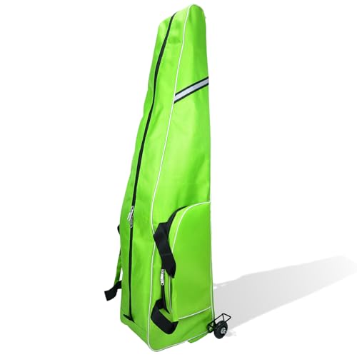 Fencing Bag with Wheels - Draw-bar Rolling Fencing Bag - Fencing Bags with Integrated Plate and Wheels - color: Grass Green