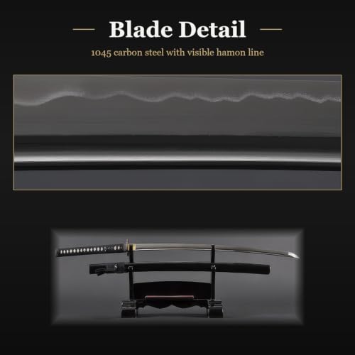 1045 Katana, Hand Forged Full Tang Japanese Sword | Classic Tsuba Series - color: Bamboo