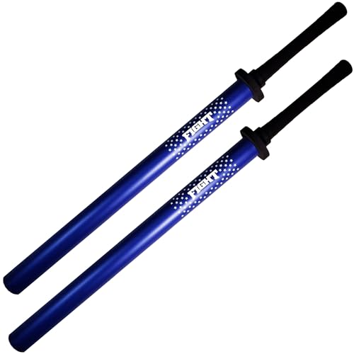 Foam Practice Swords, Training Sparring Stick Set, 2 Pack 35" with Carry Bag,for Martial Arts, Karate - color: Blue