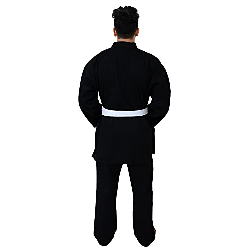 G4 Karate Suit GI Aikido Training Adult Student Uniform Set Free Belt Black White - color: Black, size: 7/200cm