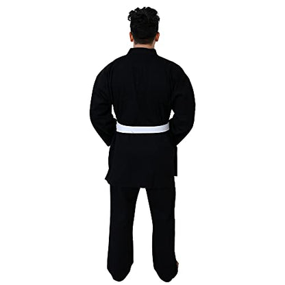 G4 Karate Suit GI Aikido Training Adult Student Uniform Set Free Belt Black White - color: Black, size: 7/200cm