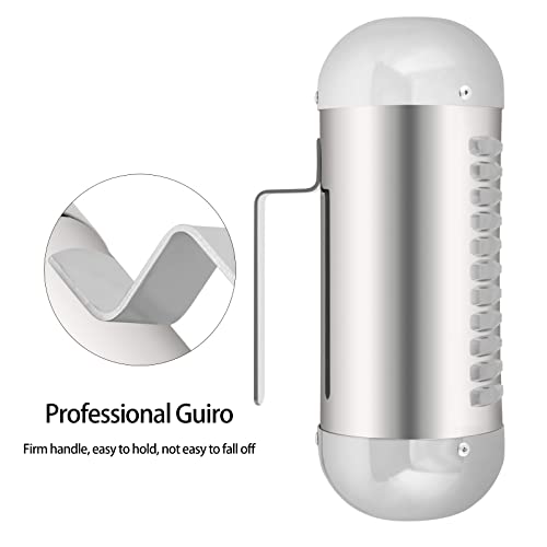 EASTROCK 3.4" 8.7" Stainless Steel Guiro Shaker with Scraper for adult - size: 3.4"*8.7"-new