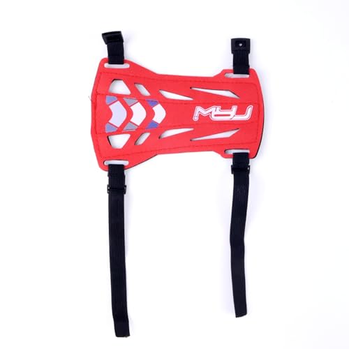 11.2in Long/6.7in Short Armguard Professional Competition Archery Bow Range with 4-Strap/2-Strap Buckles Shooting Practice Guard Nylon Carbon Forearm Protector Arm Guard - size: Red Short