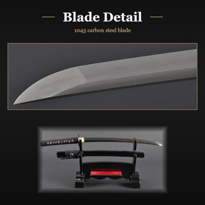 Hand Forged Wakizashi, Full Tang Heat-Tempered Japanese Short Sword - color: Iron-641