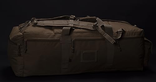 Large Military Duffle Bag Tactical Gear Load Out Bag Deployment Cargo Bag Travel Sports Equipment Duffel Luggage Bag with Backpack Straps 90L - color: COYOTE TAN